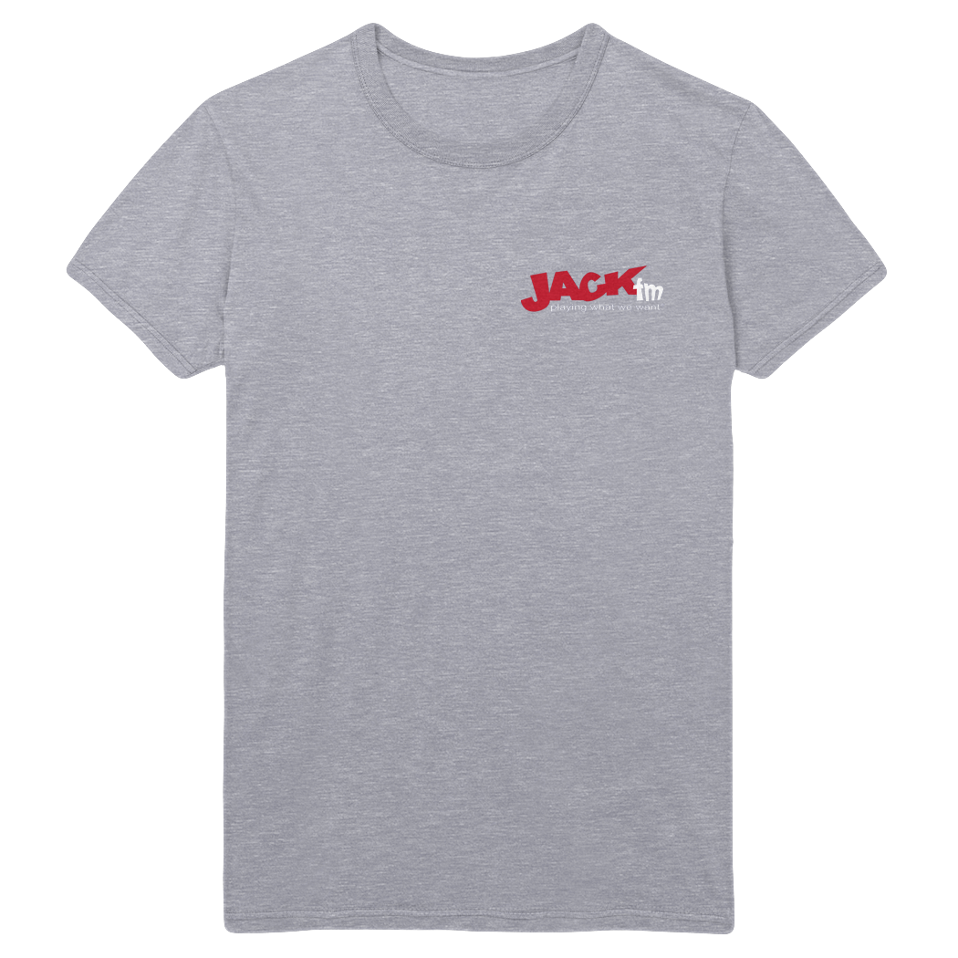 Jack FM Logo Lapel Print T-Shirt - Gray