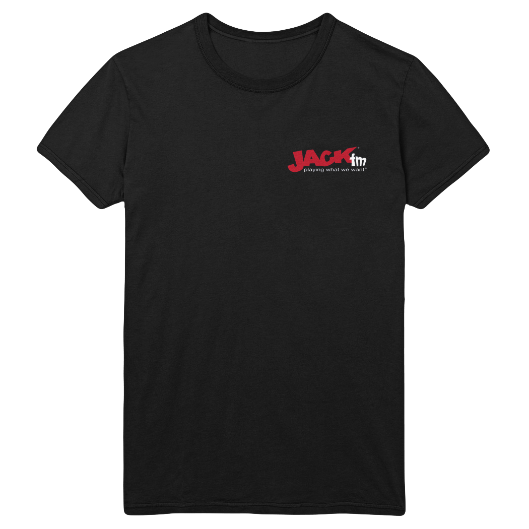 Jack FM Logo Lapel Print T-Shirt - Black