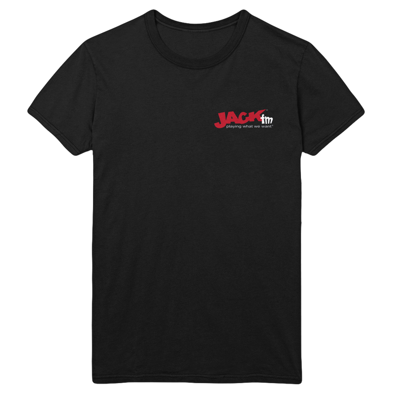 Jack FM Logo Lapel Print T-Shirt - Black