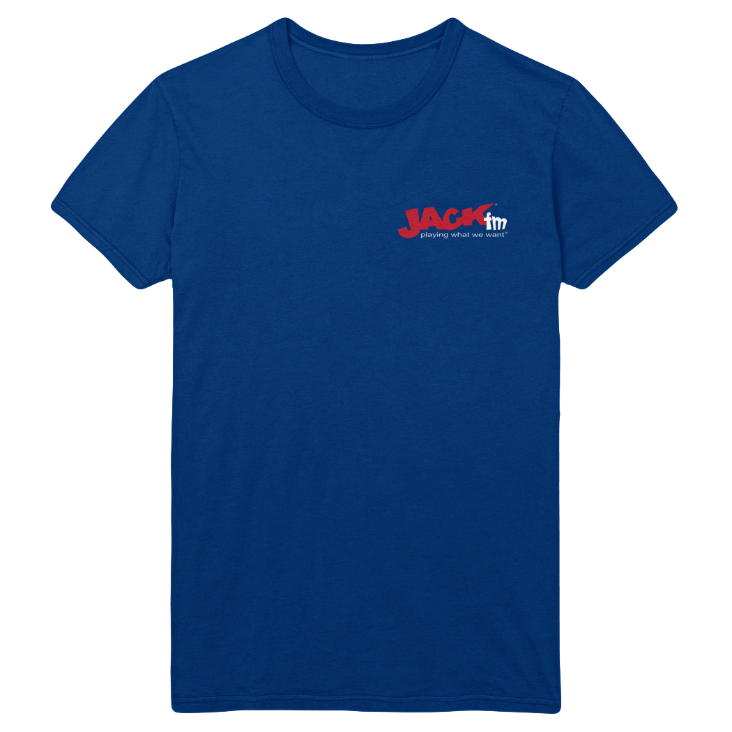 Jack FM Logo Lapel Print T-Shirt - Blue